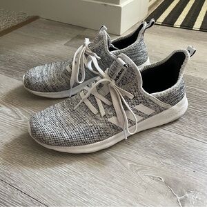 Adidas Cloudfoam Pure Running Shoe Sneaker Knit Grey White Size 8